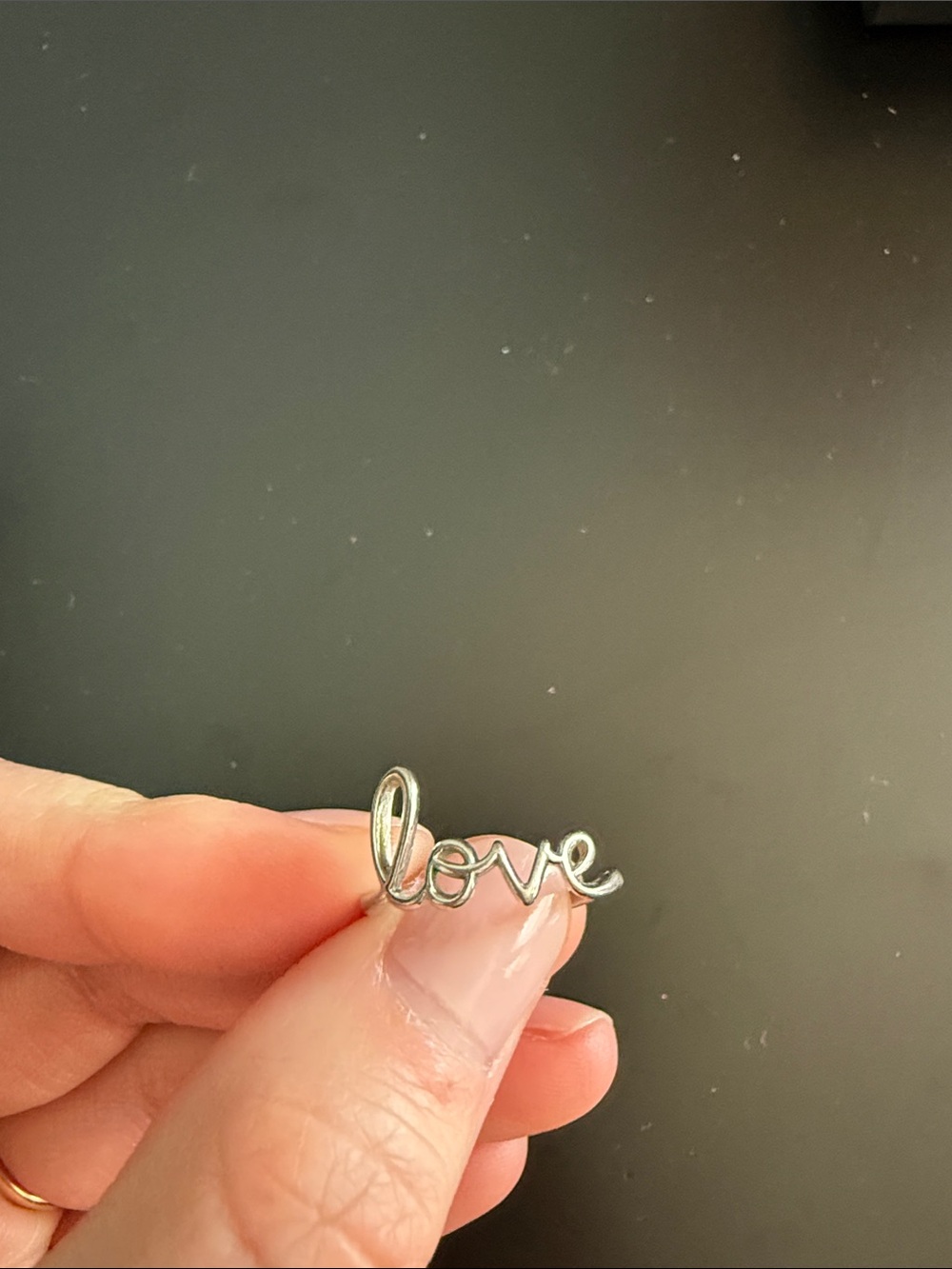Silver 'Love' Script Ring - Women Jewelry
